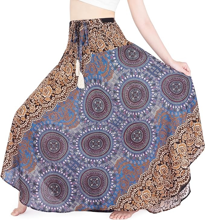 Lannaclothesdesign Women's Long Maxi Skirt Bohemian Gypsy Hippie Style Clothing Boho Skirts