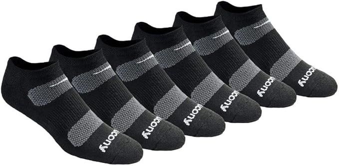 Saucony Men's Multi-Pack Mesh Ventilating Comfort Fit Performance No-Show Socks