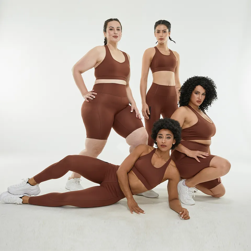 Miqi 2022 New Arrival Gym Fitness Sets Plus Size Oem High Waist Butt Lift Plus Size Yoga Sets Women Active Wear