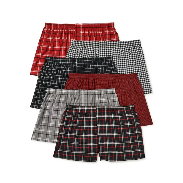 George Men's Moisture-Wicking Stretch Woven Boxers, 6-Pack, Sizes S-3XL