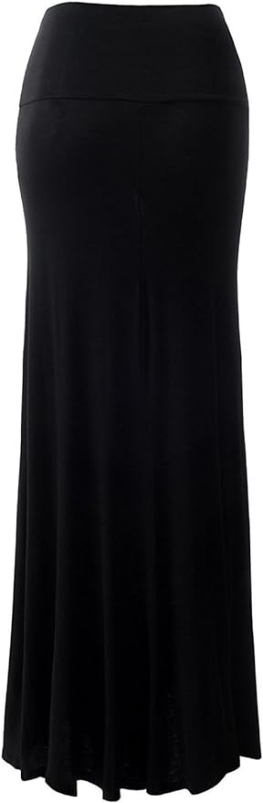 URBAN K Womens Basic Foldable High Waist Regular and Plus Size Maxi Skirts