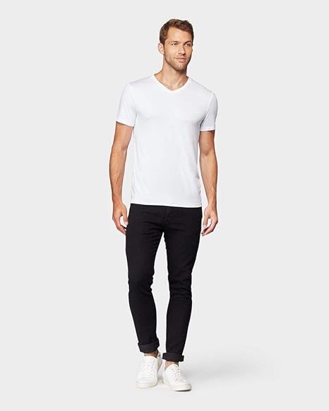 32 Degrees Mens 4 Pack Cool V-Neck T-Shirt | Anti-Odor | Quick Drying | 4-Way Stretch