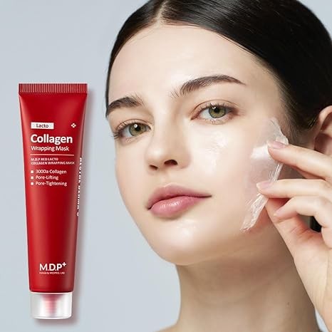 MDP+ RED LACTO COLLAGEN WRAPPING MASK, Glowy Skin, Skin Elasticity, Pore Lifting, Hydration, Radiant Skin, No Wash Mask, Peel Off Mask, Korean Skin Care | 2.36fl.oz, 70ml