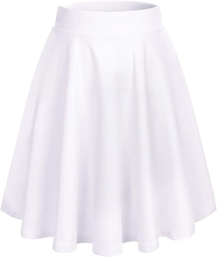 DRESSTELLS Skirt for Women Mini Skater Skirts Versatile A-line Basic Stretchy Flared Casual Pleated Skirt