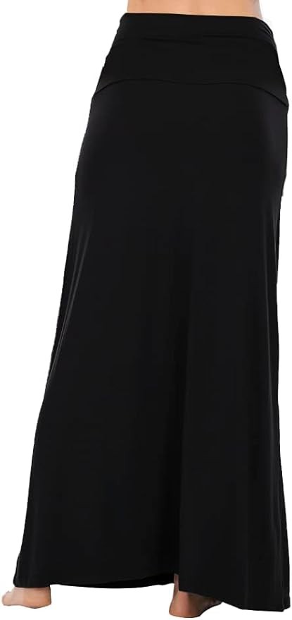 Sweet Hearts Maxi Skirt for Women- Comfy Foldover High Waist Long Flare A-Line Skirt Maxi Dress XS-XL Made in USA